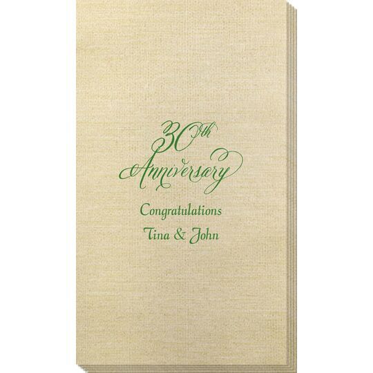 Elegant 30th Anniversary Bamboo Luxe Guest Towels